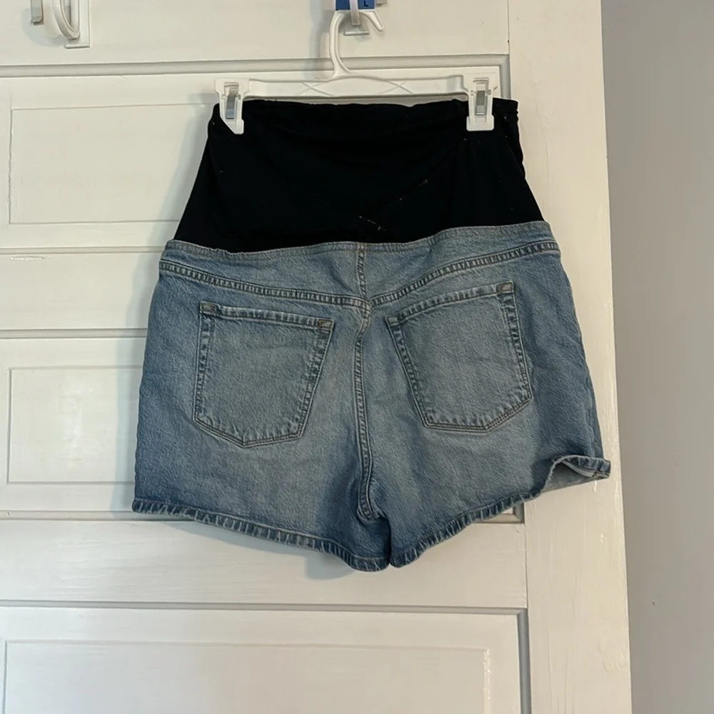 Isabel Maternity Midi Short Jean Shorts - Picture 2 of 3